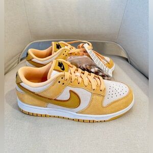 Nike Women's Dunk Low Sneakers, Gold, Suede